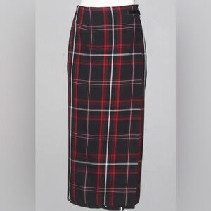 VTG Charter Club Tartan Plaid Wool Blend Wrap Maxi Skirt Ralph Lauren Esthetics